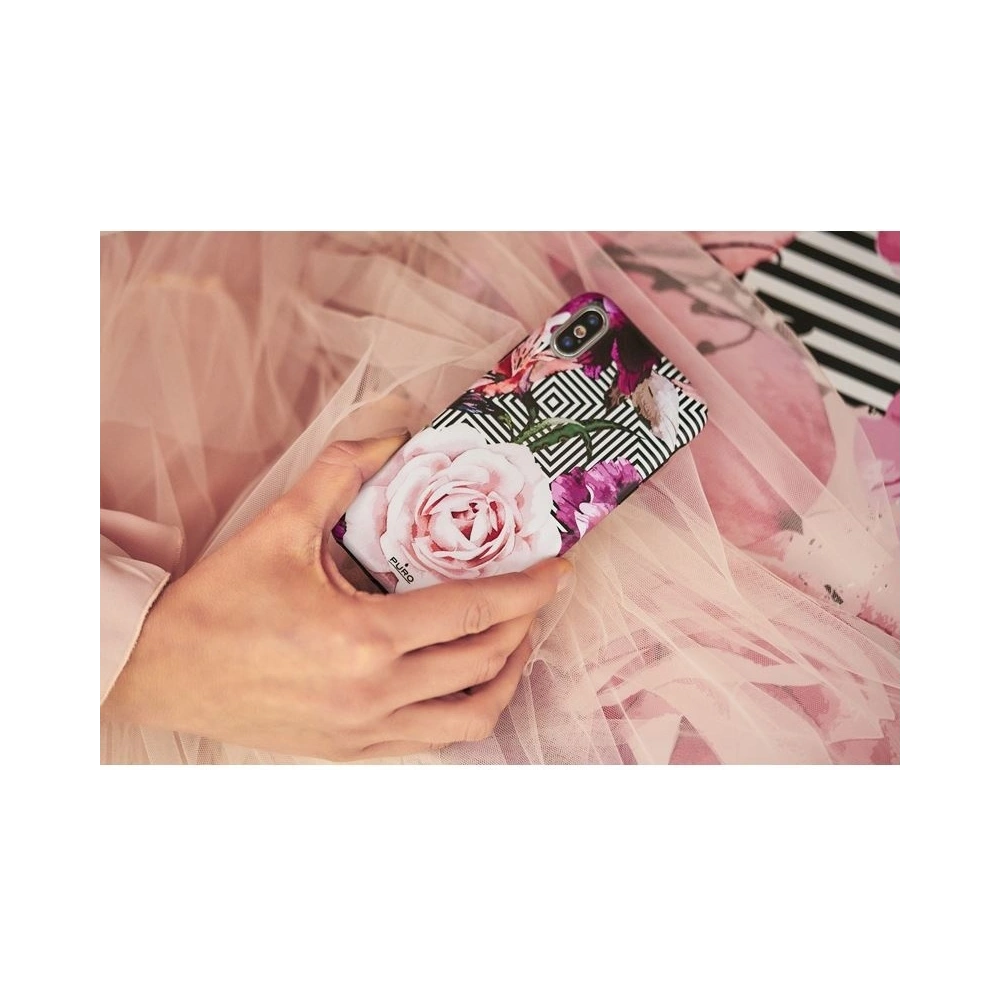 Hurtownia GSM - Etui PURO Glam Geo Flowers Apple iPhone XS/X (Růžové pivoňky) - PUR051PNK - {ean13} - Hurt