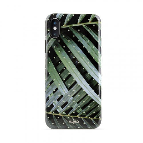 Puro Distributor - 8033830276408 - PUR053BRILEA - PURO Glam Tropical Leaves Apple iPhone XS/X (Brilliant Leaves) - B2B homescreen