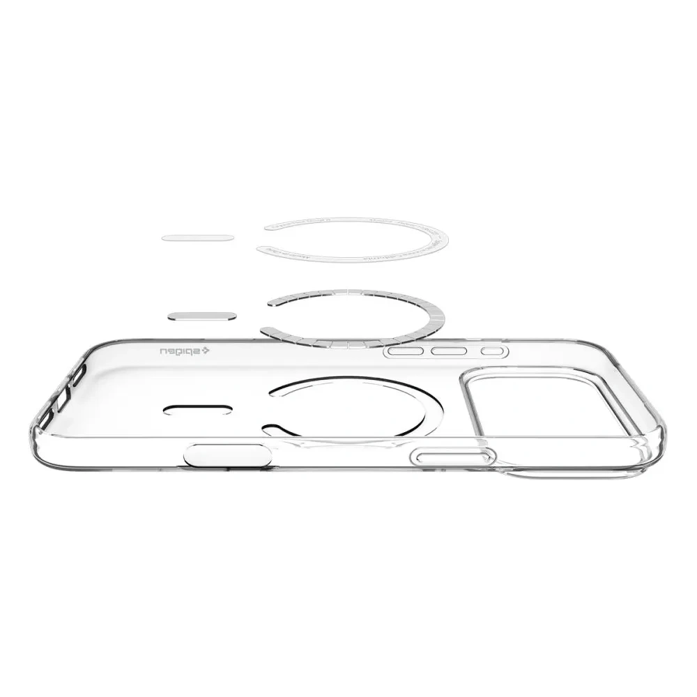 Etui Spigen Liquid Crystal Mag MagSafe do Apple iPhone 17 Pro Max Clear/white