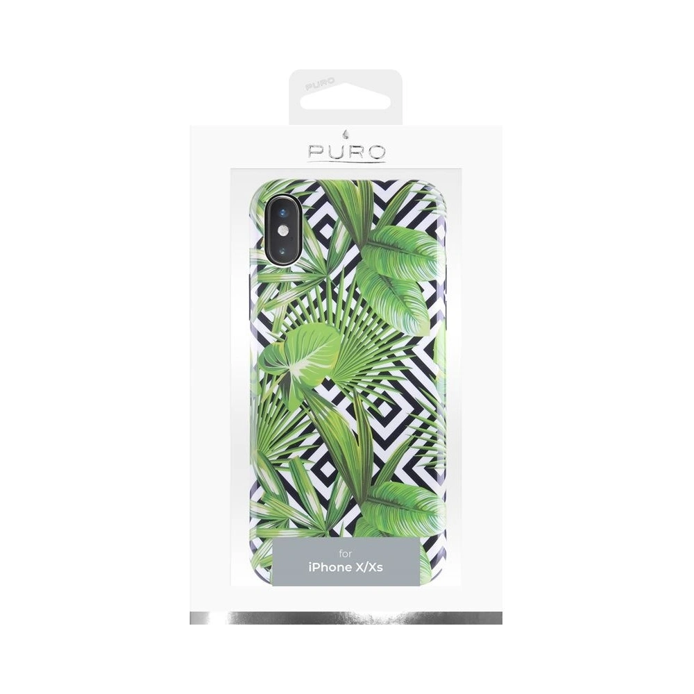 Hurtownia GSM - Etui PURO Glam Tropical Leaves Apple iPhone XS/X (Geometrická džungle) - PUR054GEOJUN - {ean13} - Hurt