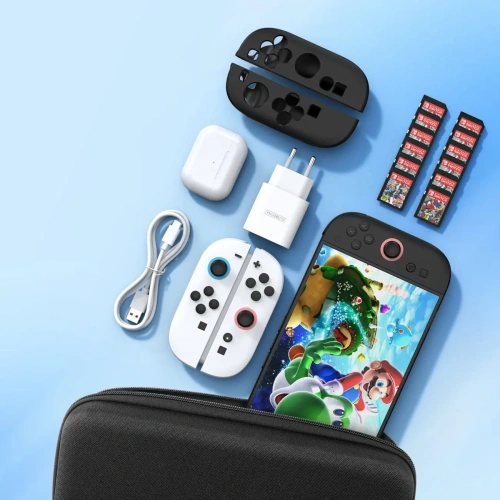 Etui Dux Ducis do Nintendo Switch 2 z rączką i przegródkami na gry czarny