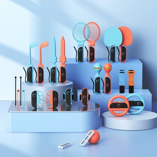 Zestaw akcesoriów Dux Ducis 25w1 do Nintendo Switch 2 do gier sportowych z torbą wielokolorowy