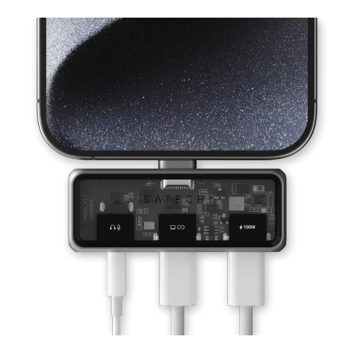 Adapter mobilny Satechi Mobile XR Hub with Audio, USB-C / USB-C PD 100W, USB-C DP 1.4 4K@60Hz, Jack 3.5mm szary