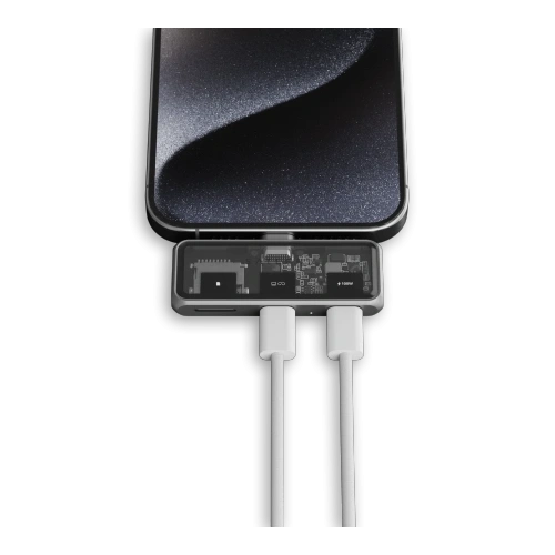 Adapter mobilny Satechi Mobile XR Hub, USB-C / USB-C PD 100W, USB-C DP 1.4 4K@60Hz, czytnik kart microSD szary