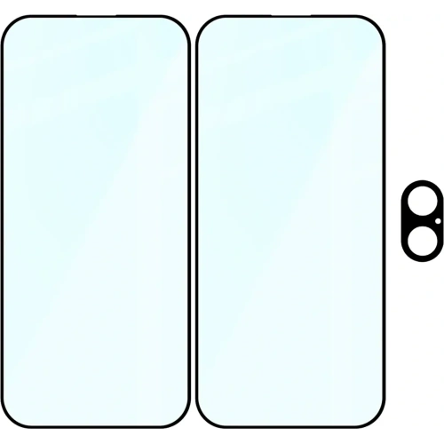2x Szkło + szybka na aparat Bizon Edge Pack do Apple iPhone 17