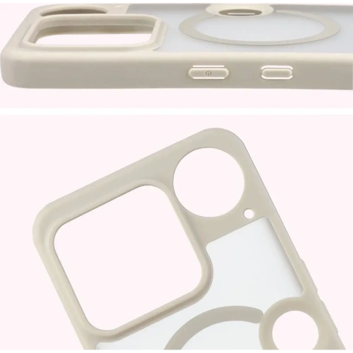 Etui z pierścieniem magnetycznym Bizon Case MatteO do Nothing Phone (3) przydymione-beżowe