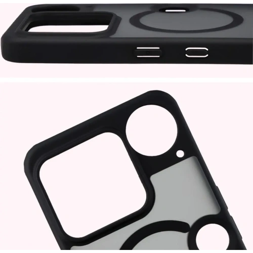 Etui z pierścieniem magnetycznym Bizon Case MatteO do Nothing Phone (3) przydymione-czarne