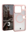 Etui z pierścieniem magnetycznym Bizon Case MatteO do Nothing Phone (3) przydymione-jasnoróżowe