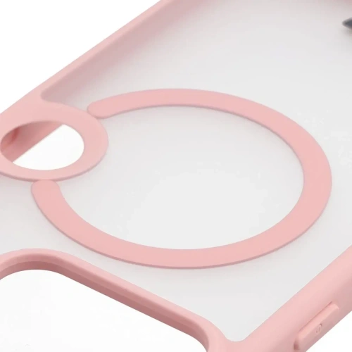 Etui z pierścieniem magnetycznym Bizon Case MatteO do Nothing Phone (3) przydymione-jasnoróżowe