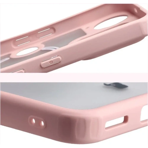 Etui z pierścieniem magnetycznym Bizon Case MatteO do Nothing Phone (3) przydymione-jasnoróżowe