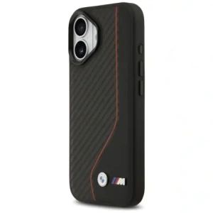 Etui BMW M Carbon Line & Logo MagSafe do Apple iPhone 17 czerwony