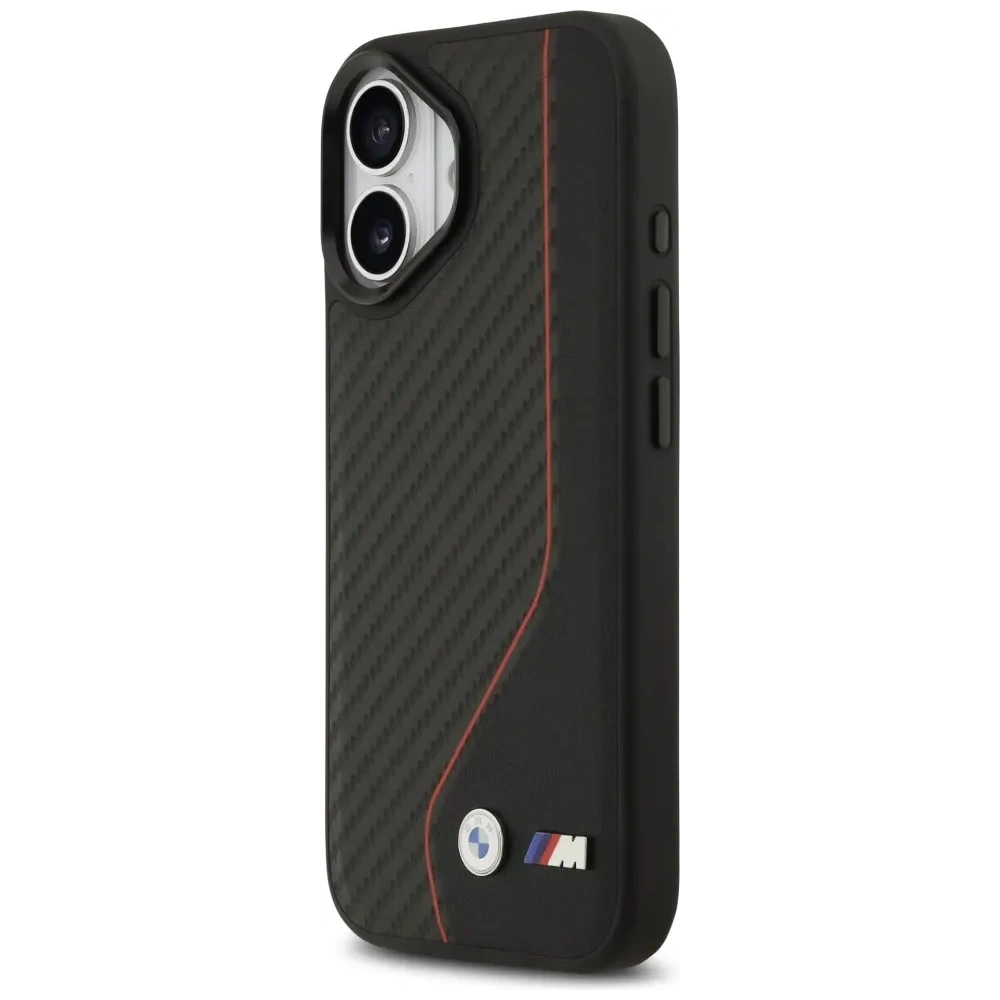 Etui BMW M Carbon Line & Logo MagSafe do Apple iPhone 17 czerwony