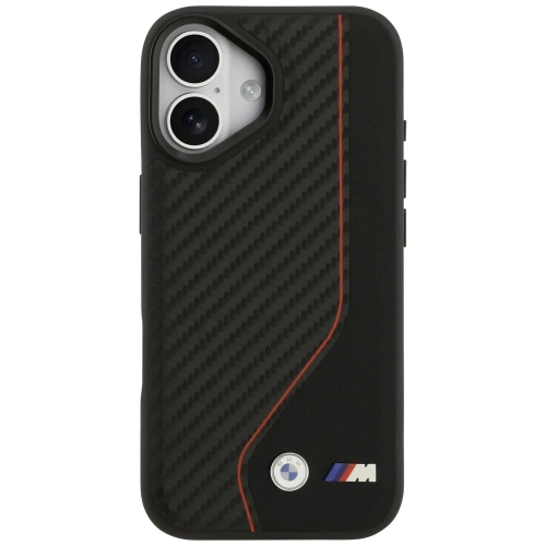 Etui BMW M Carbon Line & Logo MagSafe do Apple iPhone 17 czerwony