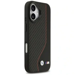 Etui BMW M Carbon Line & Logo MagSafe do Apple iPhone 17 czerwony