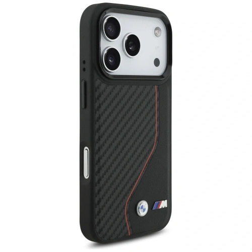 Etui BMW M Carbon Line & Logo MagSafe do Apple iPhone 17 Pro czerwony