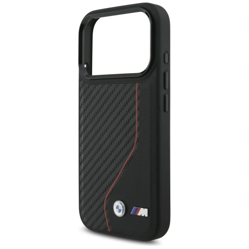 Etui BMW M Carbon Line & Logo MagSafe do Apple iPhone 17 Pro czerwony