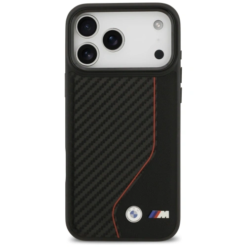 Etui BMW M Carbon Line & Logo MagSafe do Apple iPhone 17 Pro Max czerwony