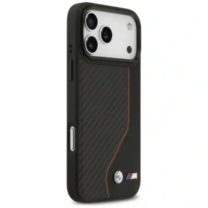 Etui BMW M Carbon Line & Logo MagSafe do Apple iPhone 17 Pro Max czerwony