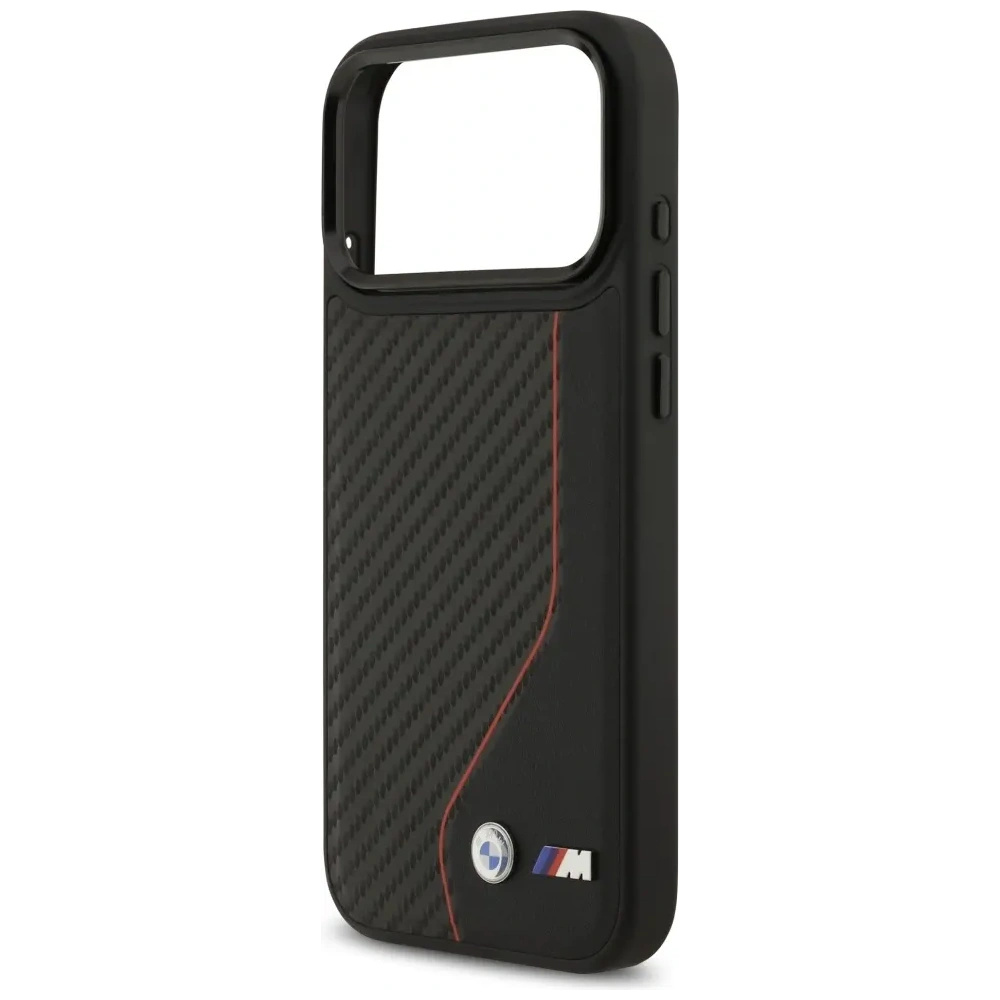 Etui BMW M Carbon Line & Logo MagSafe do Apple iPhone 17 Pro Max czerwony
