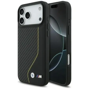 Etui BMW M Carbon Line & Logo MagSafe do Apple iPhone 17 Pro Max żółty