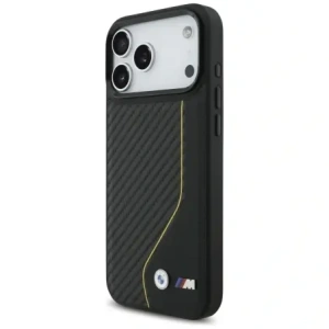 Etui BMW M Carbon Line & Logo MagSafe do Apple iPhone 17 Pro Max żółty