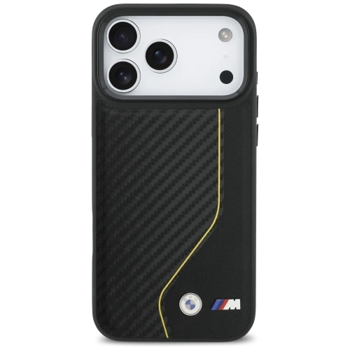 Etui BMW M Carbon Line & Logo MagSafe do Apple iPhone 17 Pro Max żółty