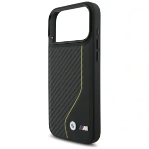 Etui BMW M Carbon Line & Logo MagSafe do Apple iPhone 17 Pro Max żółty