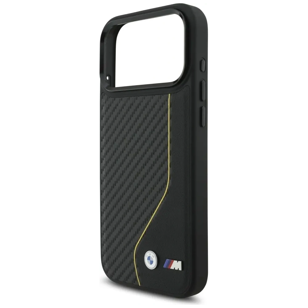 Etui BMW M Carbon Line & Logo MagSafe do Apple iPhone 17 Pro Max żółty