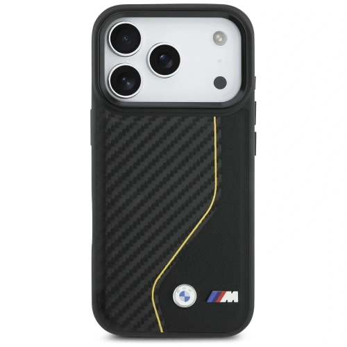 Etui BMW M Carbon Line & Logo MagSafe do Apple iPhone 17 Pro żółty