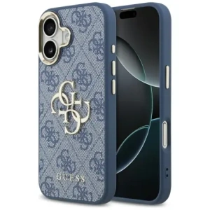 Etui Guess 4G Big 4G Classic Logo do Apple iPhone 17 niebieski złoty