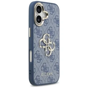 Etui Guess 4G Big 4G Classic Logo do Apple iPhone 17 niebieski złoty