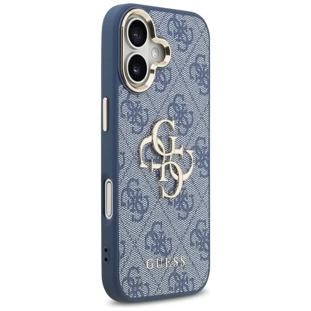Etui Guess 4G Big 4G Classic Logo do Apple iPhone 17 niebieski złoty