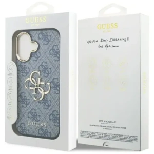 Etui Guess 4G Big 4G Classic Logo do Apple iPhone 17 niebieski złoty