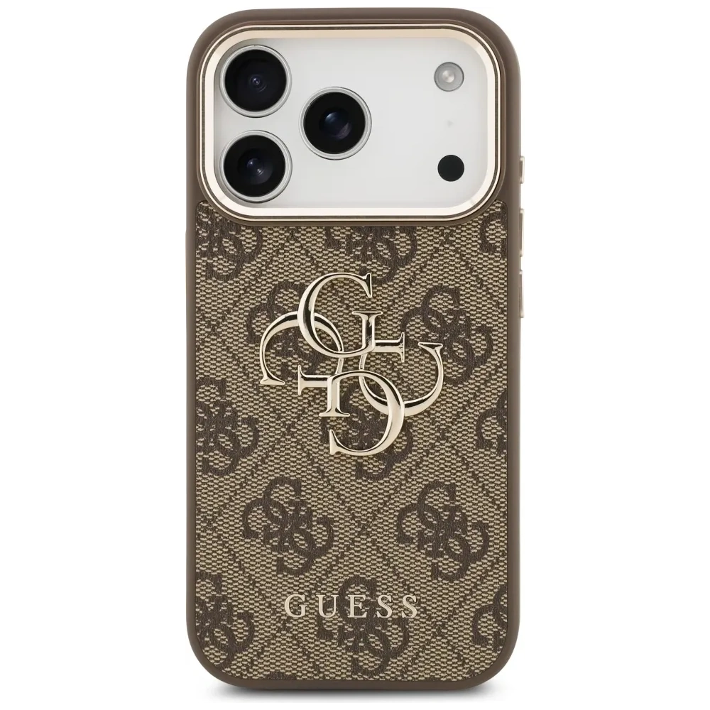 Etui Guess 4G Big 4G Classic Logo do Apple iPhone 17 Pro brązowy złoty