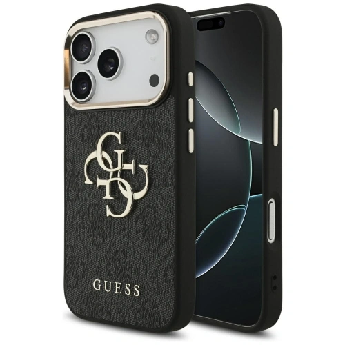 Etui Guess 4G Big 4G Classic Logo do Apple iPhone 17 Pro czarny złoty