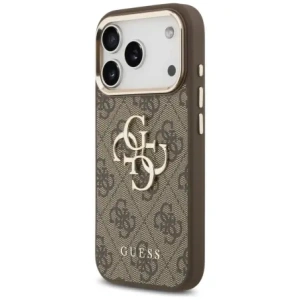 Etui Guess 4G Big 4G Classic Logo do Apple iPhone 17 Pro Max brązowy złoty