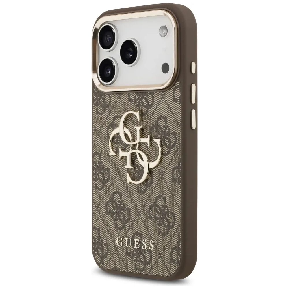 Etui Guess 4G Big 4G Classic Logo do Apple iPhone 17 Pro Max brązowy złoty