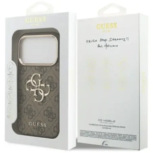 Etui Guess 4G Big 4G Classic Logo do Apple iPhone 17 Pro Max brązowy złoty