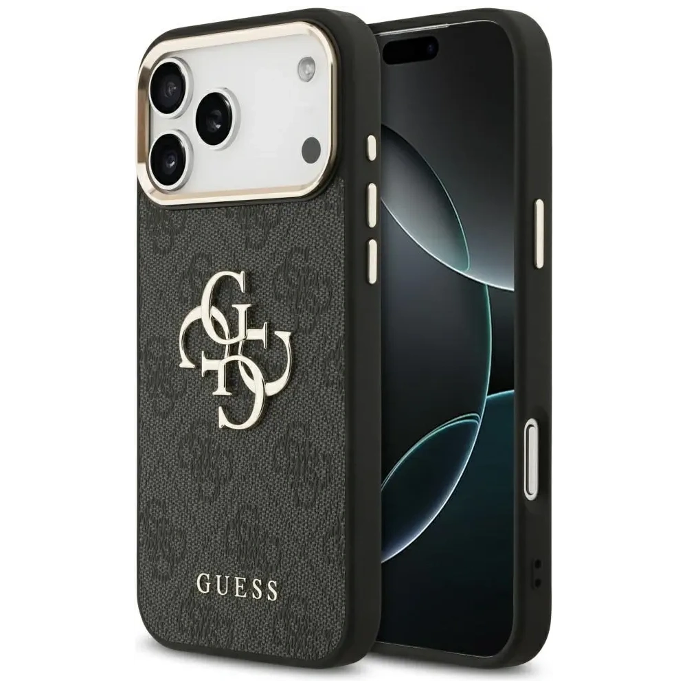Etui Guess 4G Big 4G Classic Logo do Apple iPhone 17 Pro Max czarny złoty