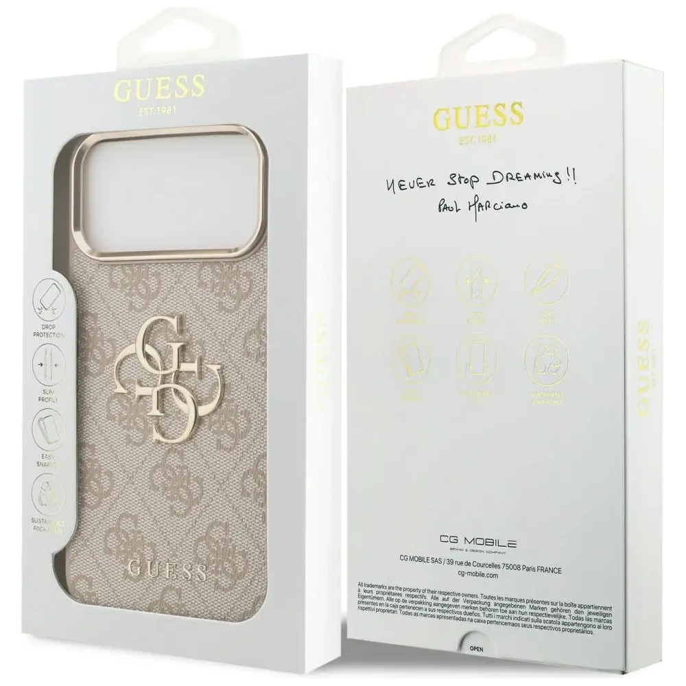 Etui Guess 4G Big 4G Classic Logo do Apple iPhone 17 Pro Max różowy złoty