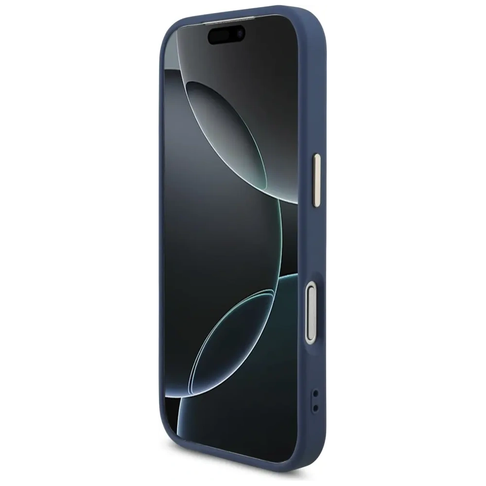 Etui Guess 4G Big 4G Classic Logo do Apple iPhone 17 Pro niebieski złoty