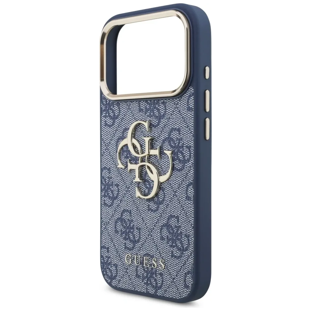 Etui Guess 4G Big 4G Classic Logo do Apple iPhone 17 Pro niebieski złoty