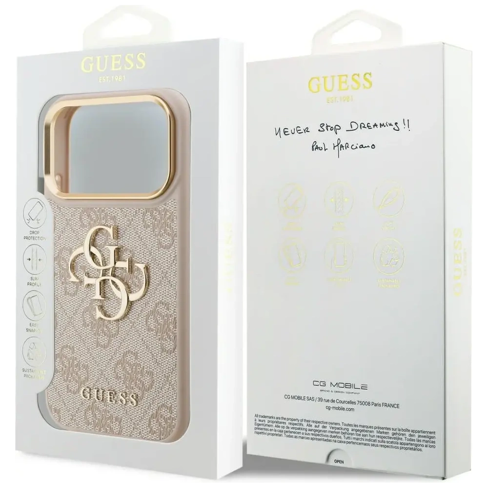 Etui Guess 4G Big 4G Classic Logo do Apple iPhone 17 Pro różowy złoty
