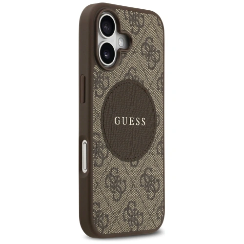 Etui Guess 4G Circle Classic Logo MagSafe do Apple iPhone 17 brązowy