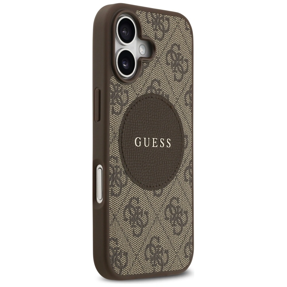 Etui Guess 4G Circle Classic Logo MagSafe do Apple iPhone 17 brązowy