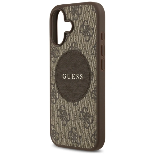 Etui Guess 4G Circle Classic Logo MagSafe do Apple iPhone 17 brązowy