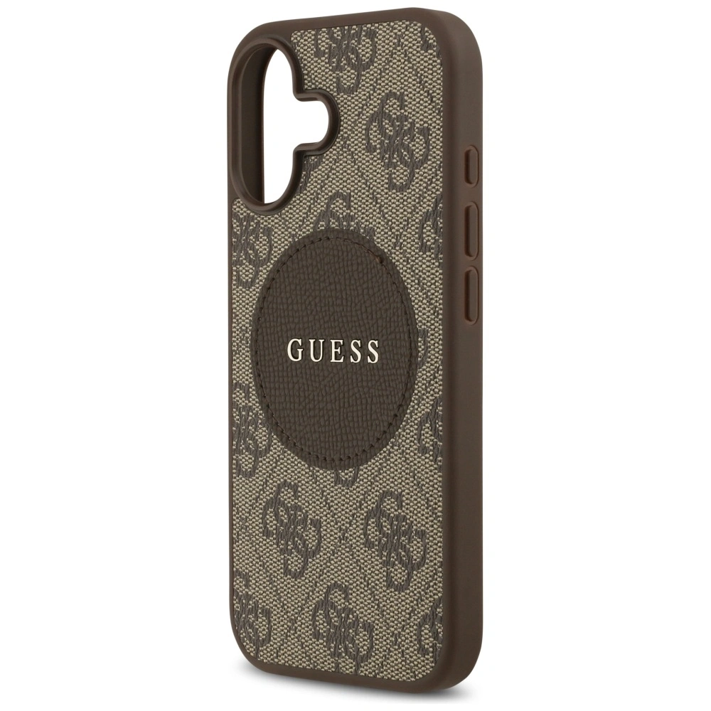 Etui Guess 4G Circle Classic Logo MagSafe do Apple iPhone 17 brązowy