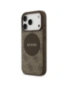 Etui Guess 4G Circle Classic Logo MagSafe do Apple iPhone 17 Pro brązowy