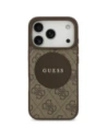 Etui Guess 4G Circle Classic Logo MagSafe do Apple iPhone 17 Pro brązowy