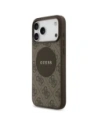 Etui Guess 4G Circle Classic Logo MagSafe do Apple iPhone 17 Pro Max brązowy